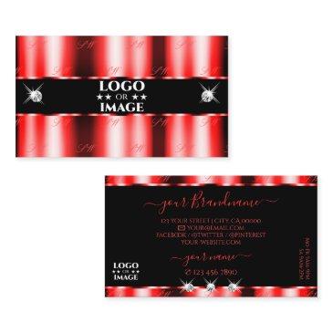 luminous red black sparkle jewels add logo stylish business invitations