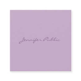 Small Luxe Elegant Handwritten Script Modern Purple Chic Square Business Invitations Front View