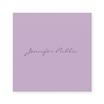 luxe elegant handwritten script modern purple chic square business invitations