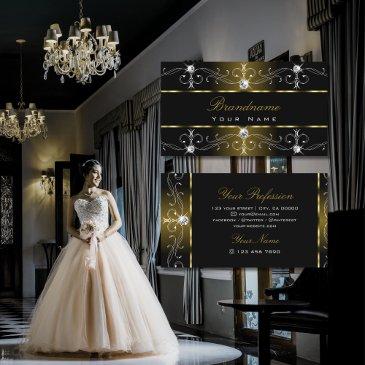 luxurious black and gold ornate borders ornaments business invitations
