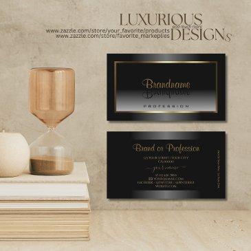 luxurious black and white ombre gold frame elegant business invitations