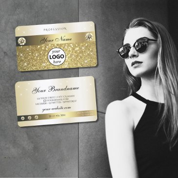 luxurious gold glitter sparkling stars logo modern business invitations