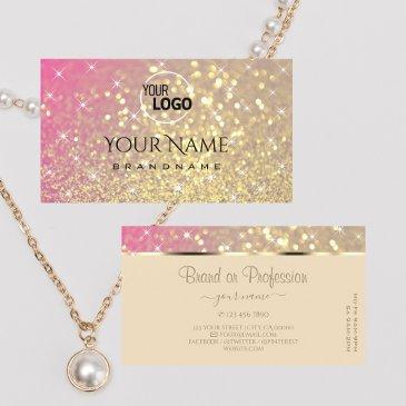 luxurious gold pink purple glitter stars add logo business invitations