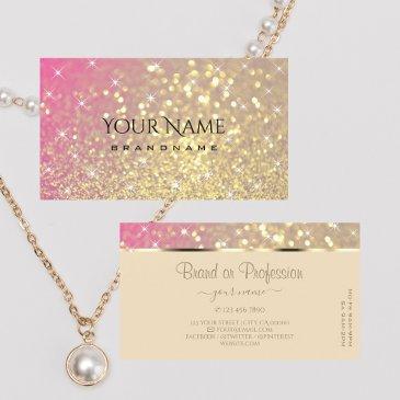 luxurious gold pink purple glitter stars elegance business invitations
