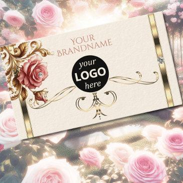 luxurious gold vintage rose diamonds logo template business invitations