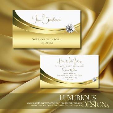 luxurious gold white with sparkle diamond stylish business invitations