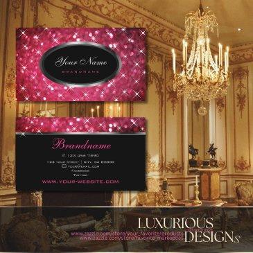luxurious pink glitter luminous stars professional business invitations