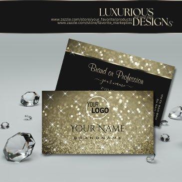 luxurious platinum glitter luminous stars add logo business invitations