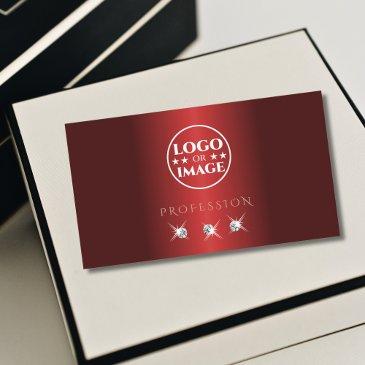 luxurious red rose gold sparkle diamonds with logo business invitations