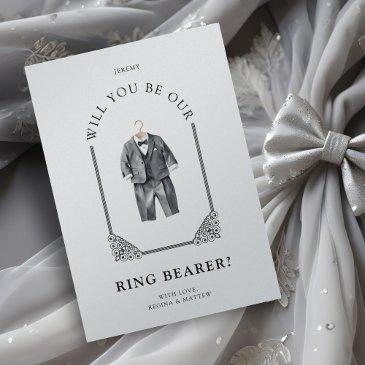 luxurious ring bearer black suit ornate dome