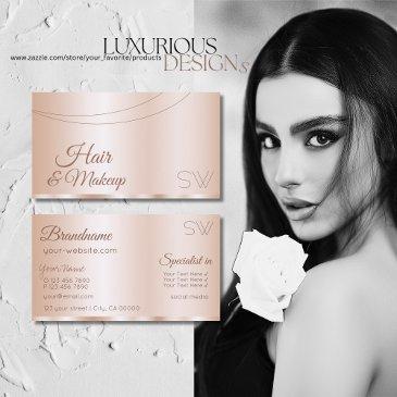 luxurious rose gold glamorous with monogram modern business invitations