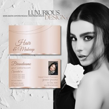 luxurious rose gold glamorous with photo stylish business invitations
