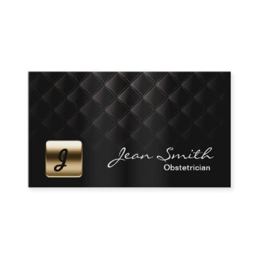 luxury black & gold obstetrician business invitations