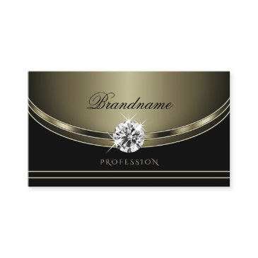 luxury black platinum colors bright faux diamonds business invitations