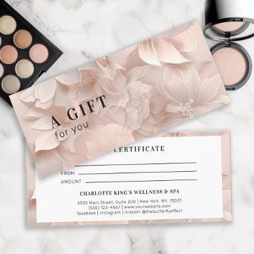luxury, blush-beige, flower gift certificate