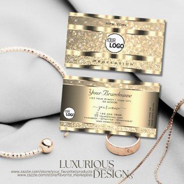 luxury gold luminous glitter stars add logo golden business invitations