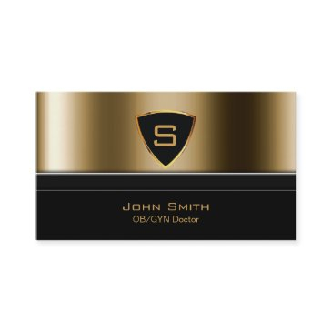 luxury gold monogram ob/gyn business invitations