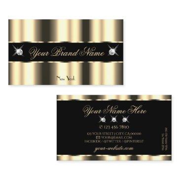 luxury light golden black sparkle jewels glamorous business invitations