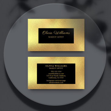 luxury metallic gold frame & script business invitations