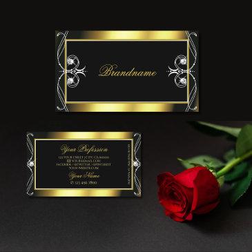 luxury ornate black gold sparkle jewels glamorous business invitations