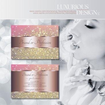luxury pink purple gold glitter stars rose gold business invitations