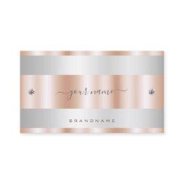 Small Luxury Rose Gold And Silver With Diamond Graphics Business Invitations Front View
