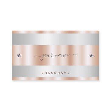 luxury rose gold and silver with diamond graphics business invitations