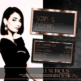 Small Luxury Rose Gold Black Gradient With Logo Luxe Business Invitations Front View
