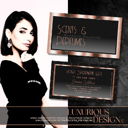 Small Luxury Rose Gold Chic Black Gradient Glamorous Business Invitations Front View