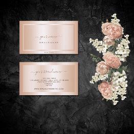 Small Luxury Rose Gold Effect With Frame Professional Business Invitations Front View