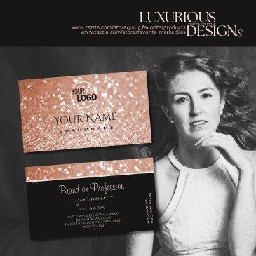 luxury rose gold glitter luminous stars add logo business invitations