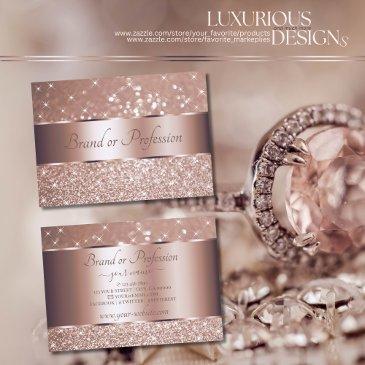 luxury rose gold glitter sparkling stars elegant business invitations