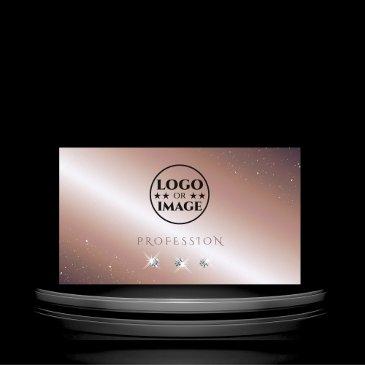 luxury rose gold silver sparkle diamonds with logo business invitations