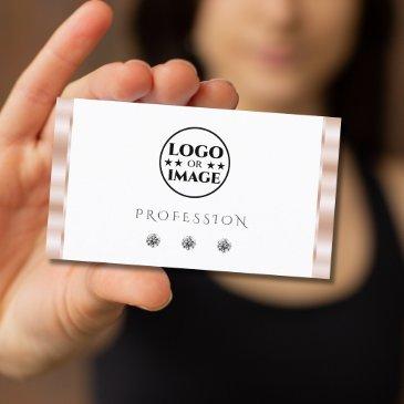 luxury rose gold white sparkling jewels with logo business invitations