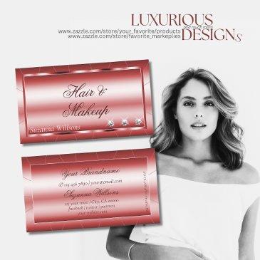 luxury shimmery red with diamonds noble and modern business invitations