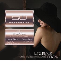 Small Luxury Shimmery Rose Gold Optics And 3d Monogram Business Invitations Front View