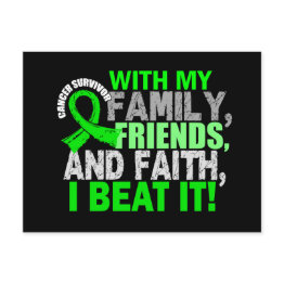 Small Lymphoma Survivor Family Friends Faith Postinvitations Front View