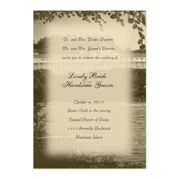 mackinac island hotel wedding invitation