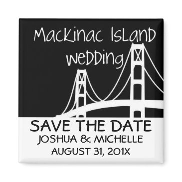 mackinac island wedding save the date magnet