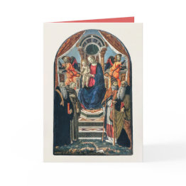 Small Madonna And Child Enthroned With Saints And Angels Invitations Front View