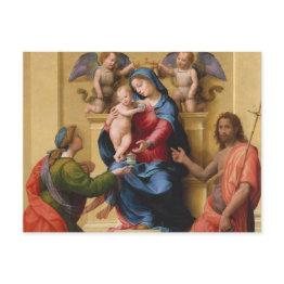 Small Madonna And Child Enthroned With Saints Mary Postinvitations Front View