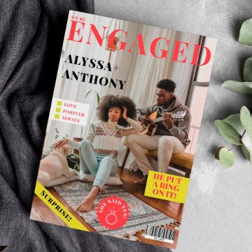 magazine cover 4 photos engagement announcement