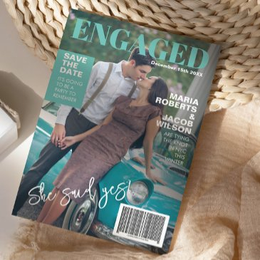 magazine cover save the date photo announcement
