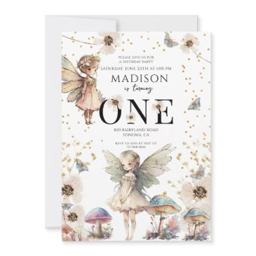 magical fairies 1st birthday invitation
