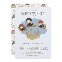 Small Magical Harry Potter And Hogwarts Baby Sprinkle Invitation Front View