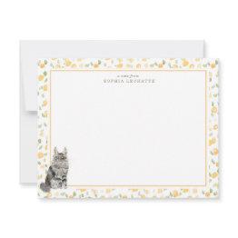 Small Maine Coon Cat Personalized Stationery Note Invitations Front View