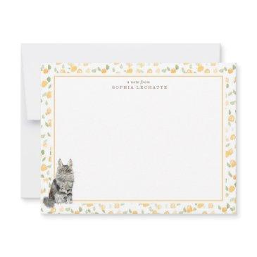 maine coon cat personalized stationery note invitations