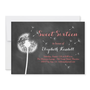 make a wish! sweet sixteen invitation (coral)