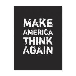 Small Make America Think Again Social Justice Postinvitations Front View