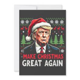Small Make Christmas Great Again Ugly Xmas Sweater Trump Invitation Front View